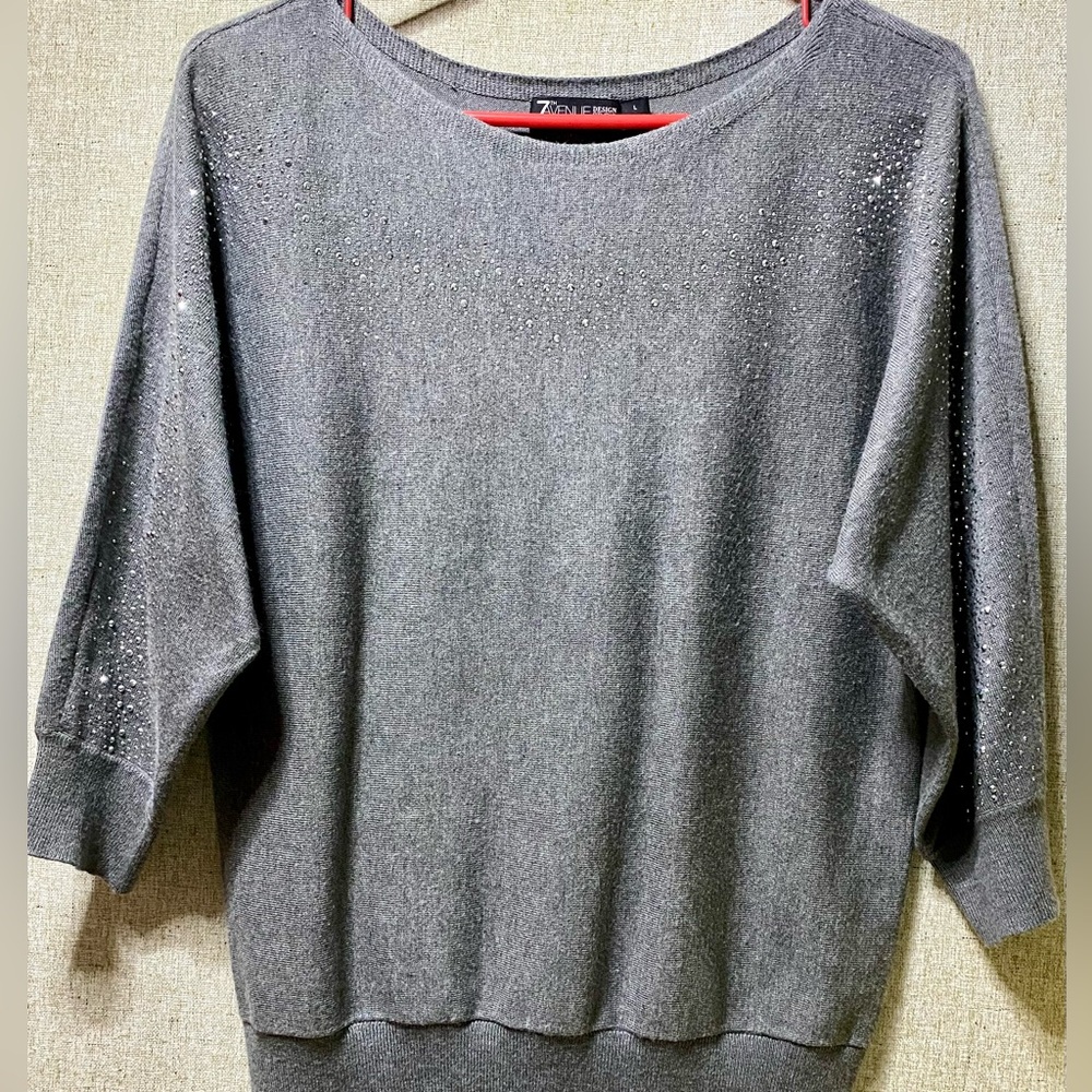 ✨ 7AVENUE ,WOMEN'S BLOUSE, Stretch fabric, with rhinestones, szL✨
